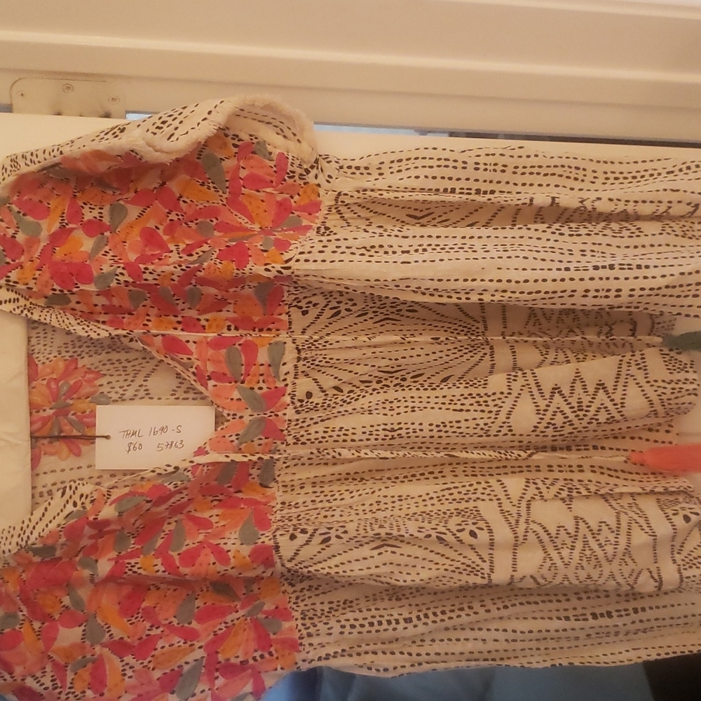 Boho print tie top